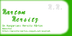 marton mersitz business card