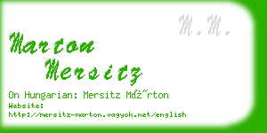 marton mersitz business card